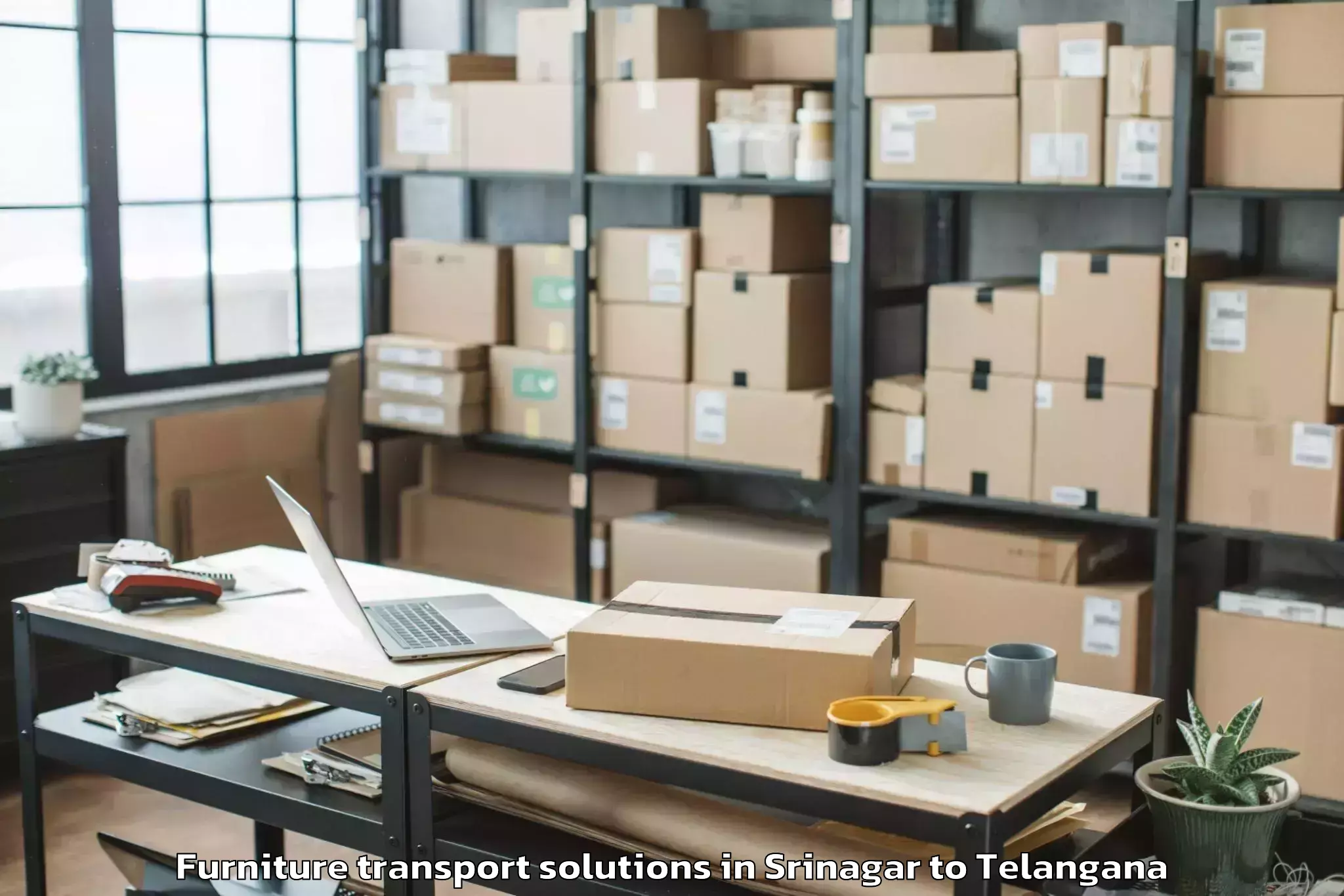 Get Srinagar to Singareni Furniture Transport Solutions